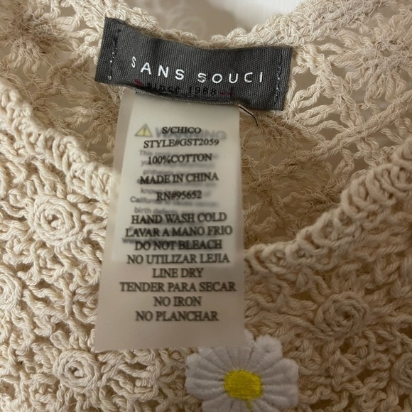 Y2k Sans souci sunflower crochete tank top size xs - Picture 2 of 6